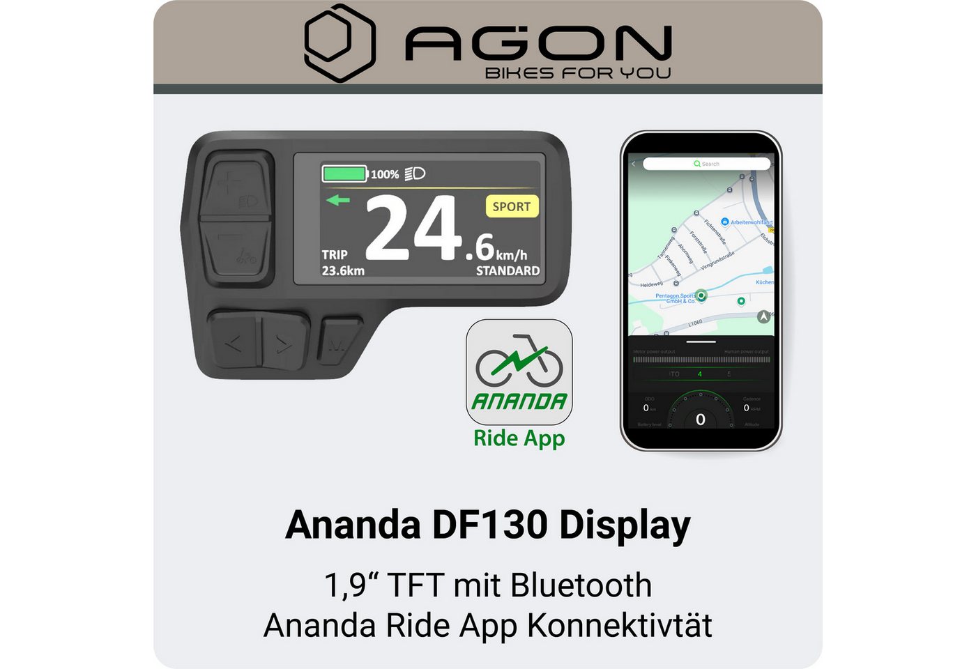 AGON E-Bike Mountainbike Alpha, 10 Gang Shimano Deore SGS T6000 Schaltwerk, Kettenschaltung, Heckmotor, 540 Wh, Pedelec, Elektrofahrrad für Damen u. Herren, MTB – Bild 4 von 5