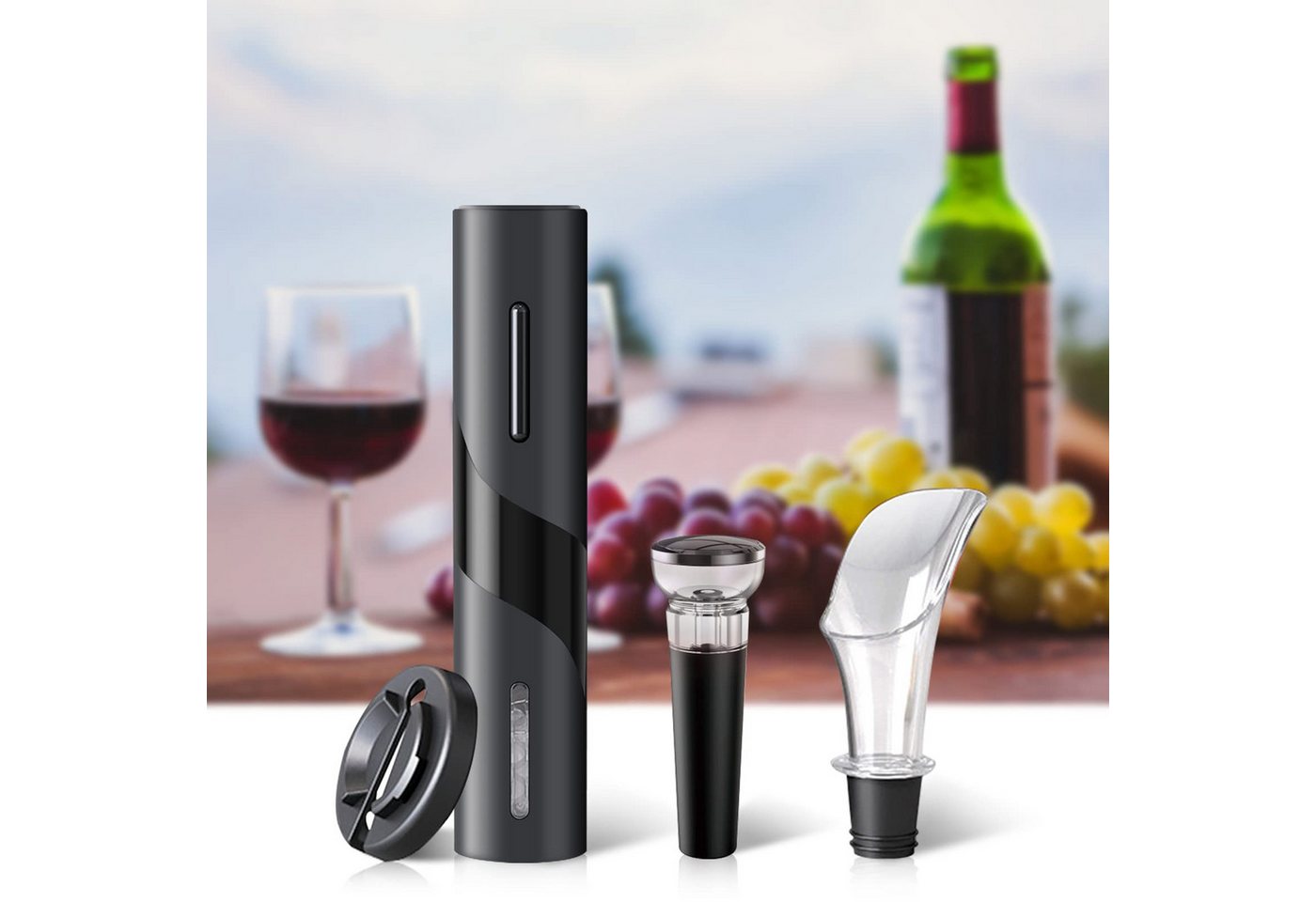 AIBISTAR Korkenzieher Elektrischer Korkenzieher, 4-in-1, USB-C, Vakuumversiegelung, Perfektes Geschenk für Weinliebhaber – Bild 2 von 5