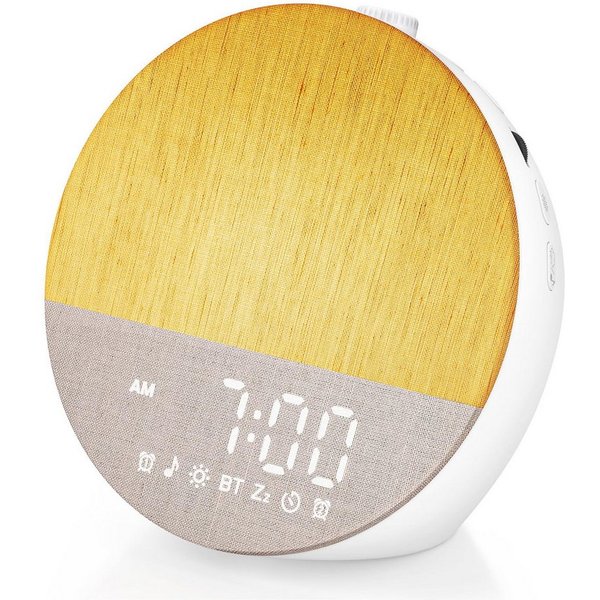 AIBISTAR Tageslichtwecker Tageslicht-Wecker, Sunrise, 30 Klänge, Bluetooth 20 Helligkeitsstufen,17 Farben,32 Lautstärkestufen