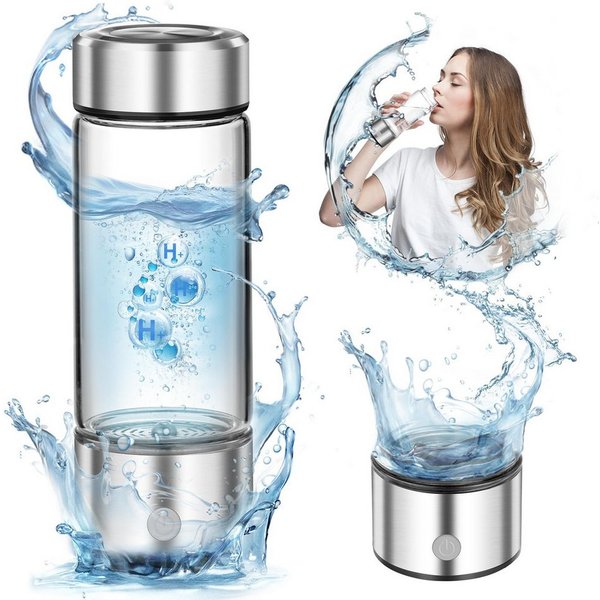 AIBISTAR Trinkflasche Wasserstoff-Wasserflasche, 450 ml, 3 Min., USB-C, tragbar, Mikro-Elektrolyse-Technologie,Perfektes Gesundheitsgeschenk