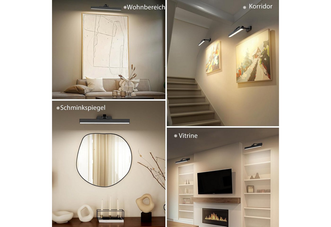 AIBOO Wandleuchte Aufladbare LED Wandleuchte mit Fernbedienung, Magnetische Montage, LED fest integriert, Warmweiß, Neutralweiß, Kaltweiß, 3 CCT Farbtemperature – Bild 5 von 5