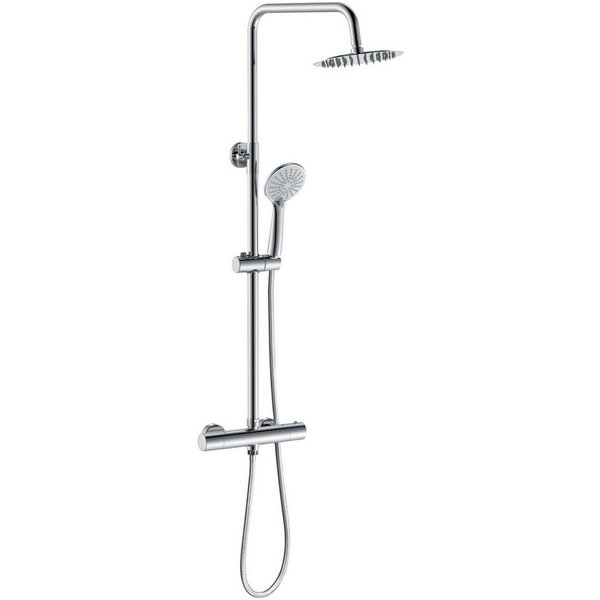 Aica Sanitär Duschsystem mit Thermostat Duscharmatur Regendusche Duschset Duschsäule Dusche, Set, Brauseschlauch mit Verdrehschutz