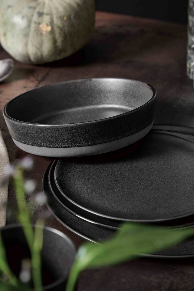 aida RAW Suppenteller RAW, (6 St), Teller Set, Steinzeug, Ø 19 cm – Bild 4 von 5