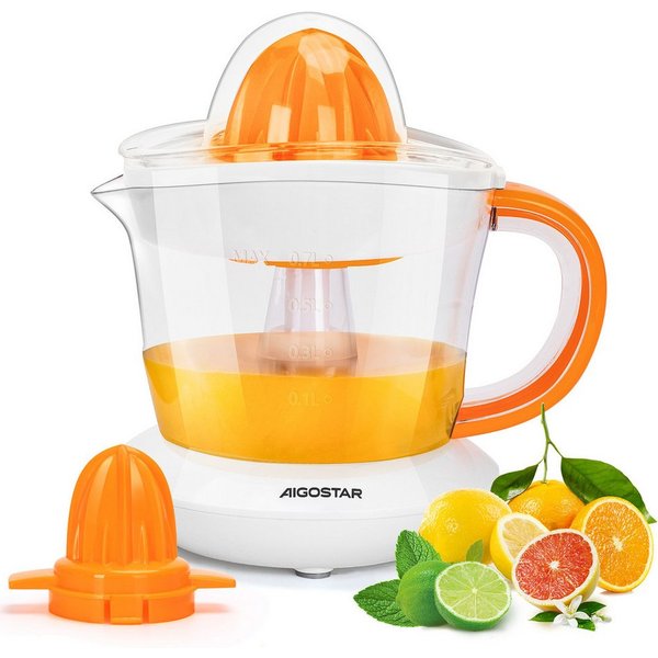 Aigostar Entsafter Saftpresse Elektrisch 2 Kegel, Orangenpresse, Zitruspresse, 40,00 W, Hohe Saftausbeute, Tropfsicherer Auslauf, 100% reiner Saft, BPA-frei