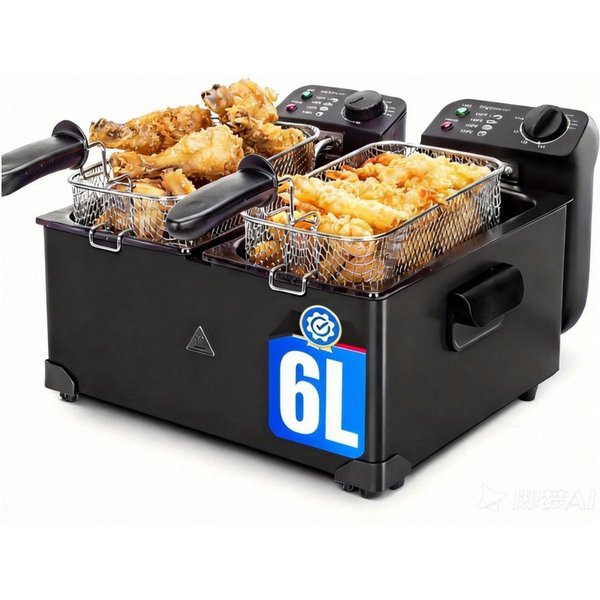 Aigostar Fritteuse, 3600,00 W, Abnehmbarer Griff,automatische Abschaltung beim Anheben,Rauchfilterung