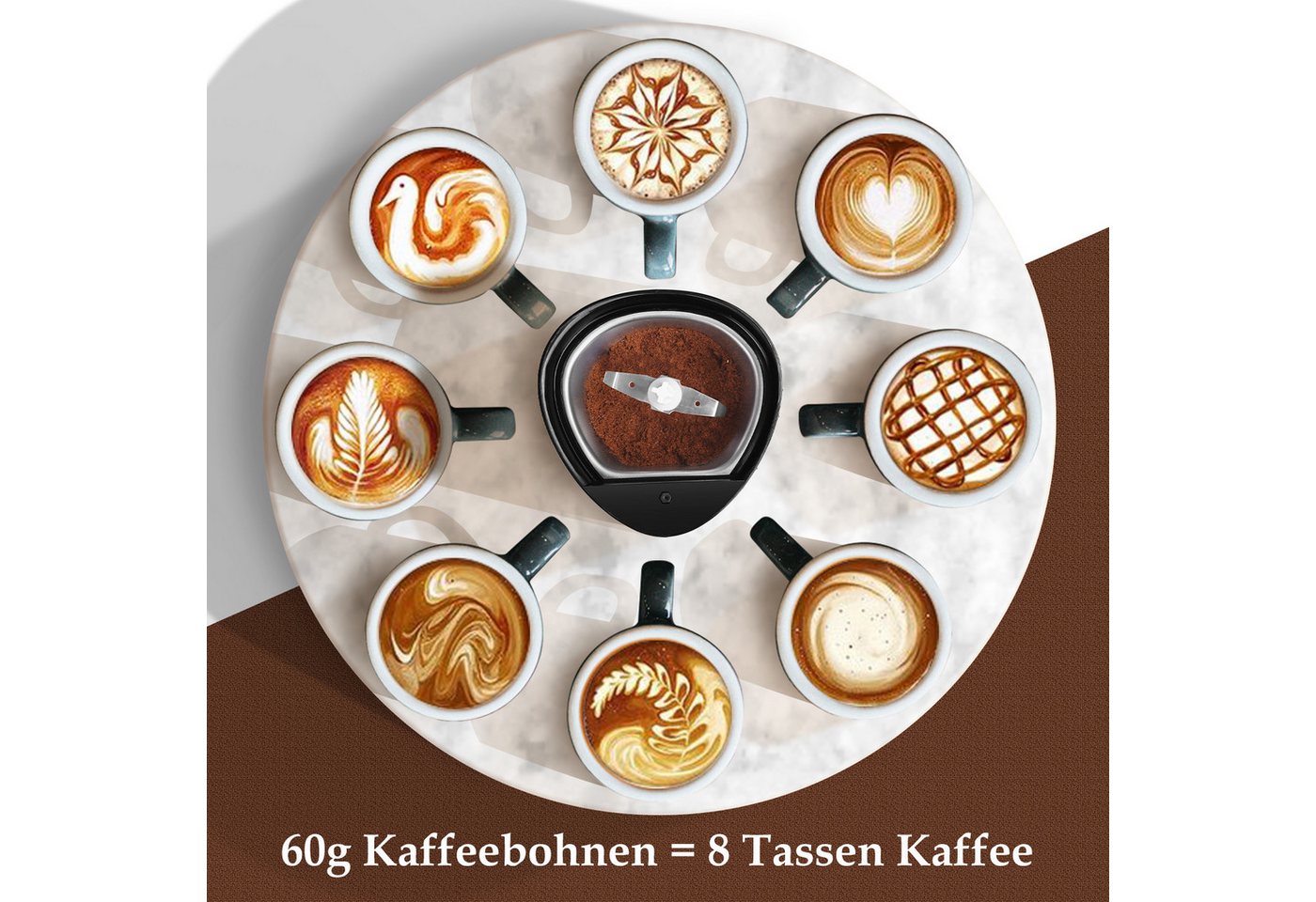 Aigostar Kaffeemaschine mit Mahlwerk, Korbfilter, Kaffeemaschine mit Thermobecher, 24h-Timer, AutoClean-Funktion – Bild 5 von 5