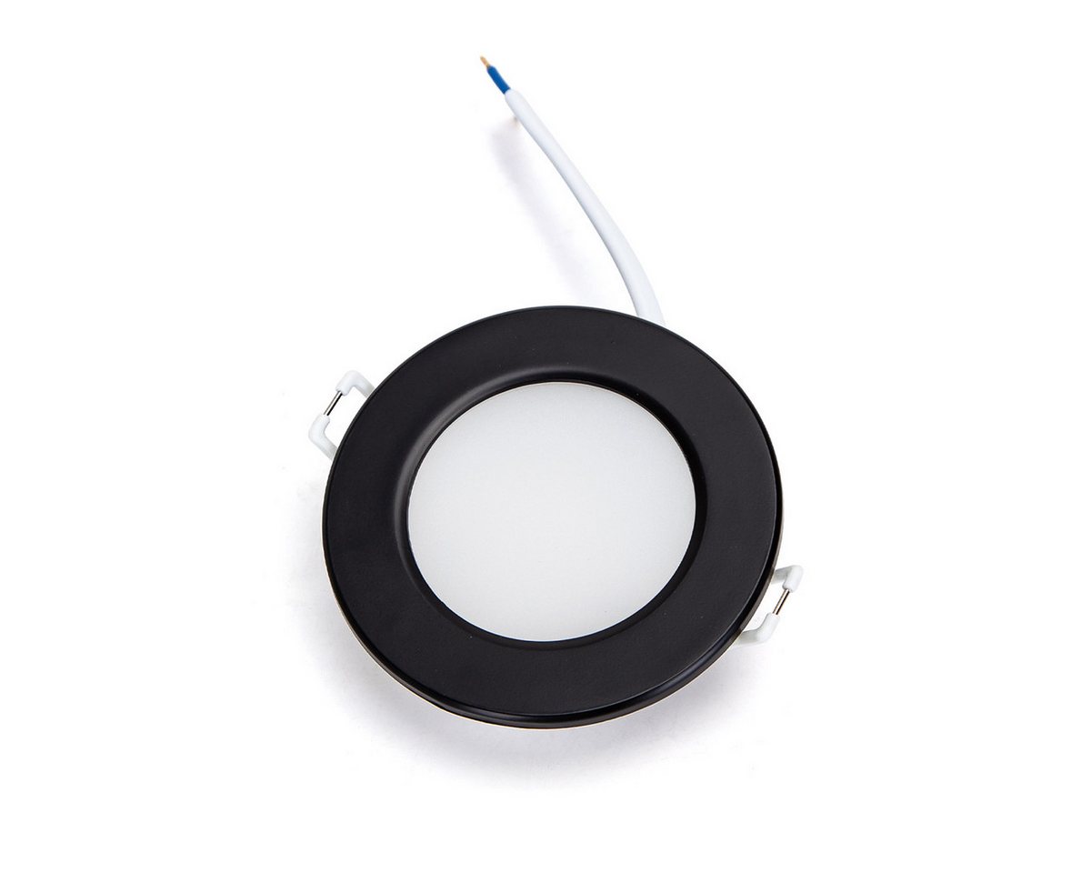 Aigostar LED Einbauleuchte 3er Set 4.8W LED Einbauspot Einbaustrahler Spot schwarz weiß IP65, 3er Set, 4.8w 520 Lumen, Warmweiß, Rahmenfarbe Schwarz, Lochmaß 68 – Bild 3 von 5
