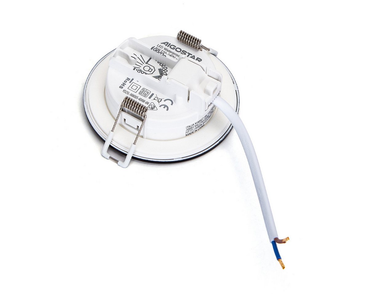 Aigostar LED Einbauleuchte 3er Set 4.8W LED Einbauspot Einbaustrahler Spot schwarz weiß IP65, 3er Set, 4.8w 520 Lumen, Warmweiß, Rahmenfarbe Schwarz, Lochmaß 68 – Bild 4 von 5