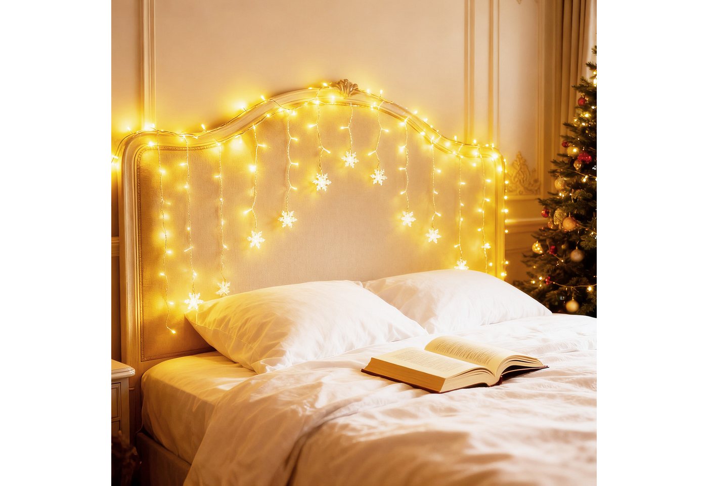 Aigostar LED-Lichterkette Lichtervorhang, 3M + 1.5x1.2M, 82 LEDs, Lichterketten Vorhang Innen – Bild 3 von 5