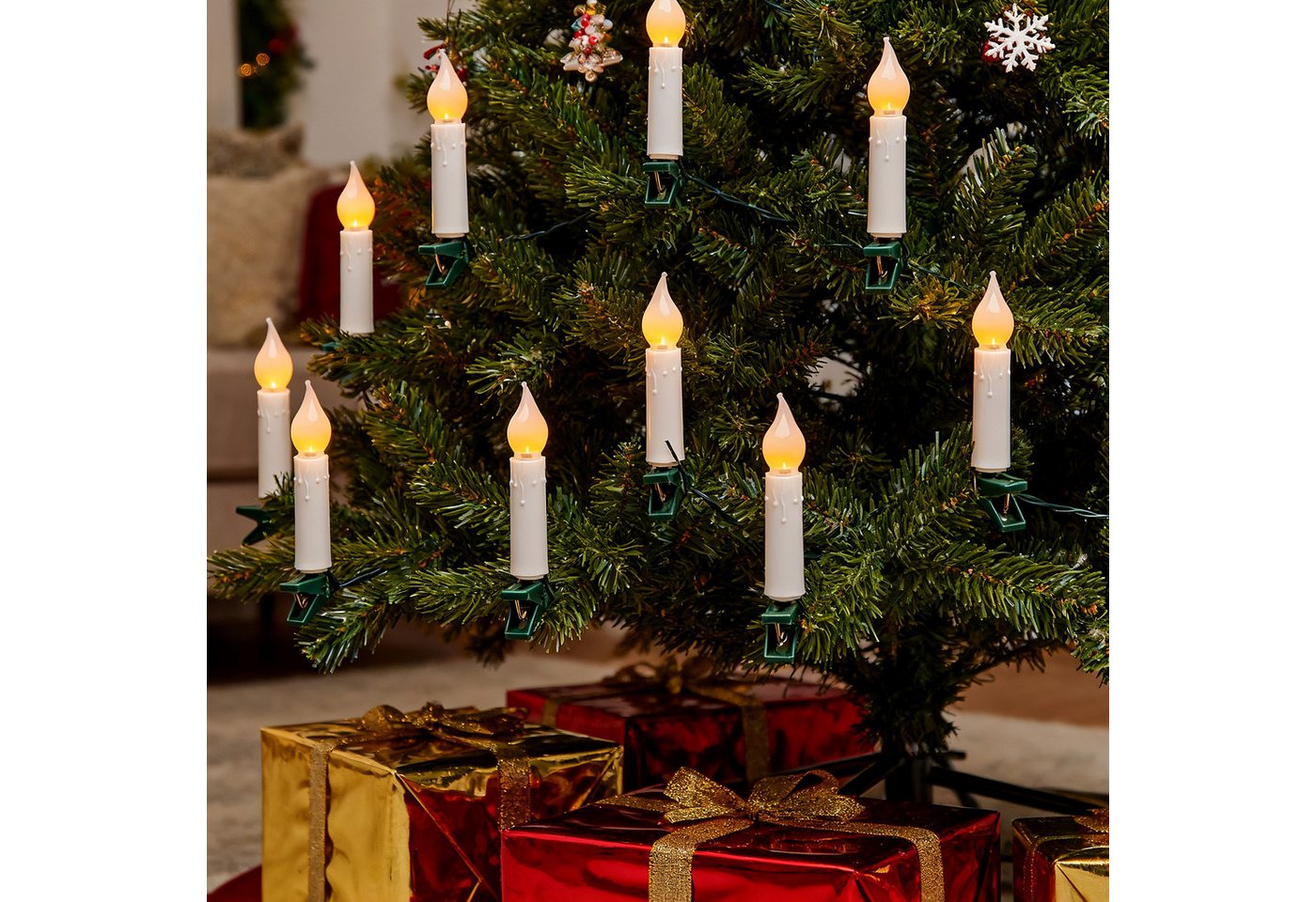Aigostar LED-Lichtervorhang Lichterkerzen Weihnachtsbaum 5M- 25 Weihnachtsbaumkerzen mit Clip, 8 Modi – Bild 3 von 5