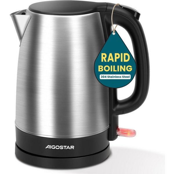 Aigostar Wasserkocher Wasserkocher Edelstahl 1,7 L, 2200W, Abschaltautomatik, Wasserkocher Edelstahl 1,7 L, 2200W, Abschaltautomatik