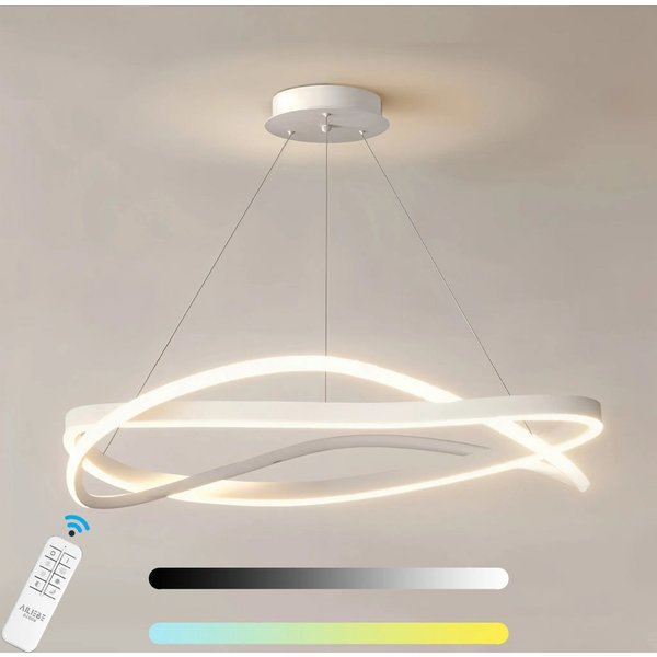 Ailiebe Design LED Pendelleuchte 40cm Dimmbar mit Fernbedienung, Höhenverstellbar 40–120cm, LED fest integriert, Modern Elegante Esstischlampe mit Memory Funkti