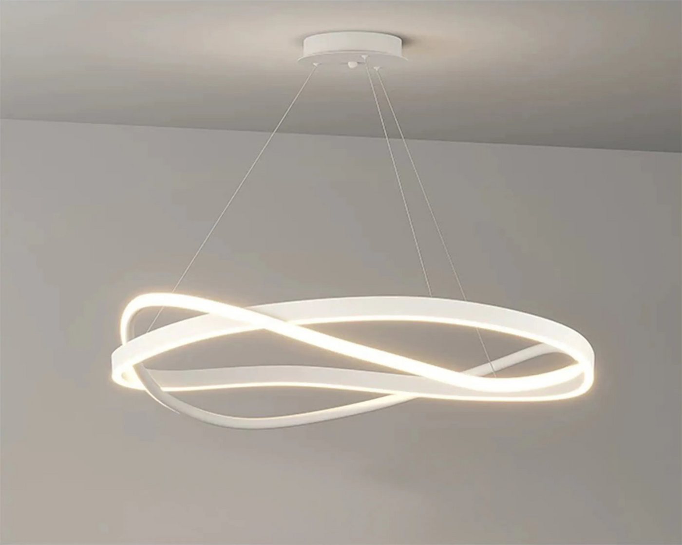 Ailiebe Design LED Pendelleuchte 40cm Dimmbar mit Fernbedienung, Höhenverstellbar 40–120cm, LED fest integriert, Modern Elegante Esstischlampe mit Memory Funkti – Bild 2 von 5