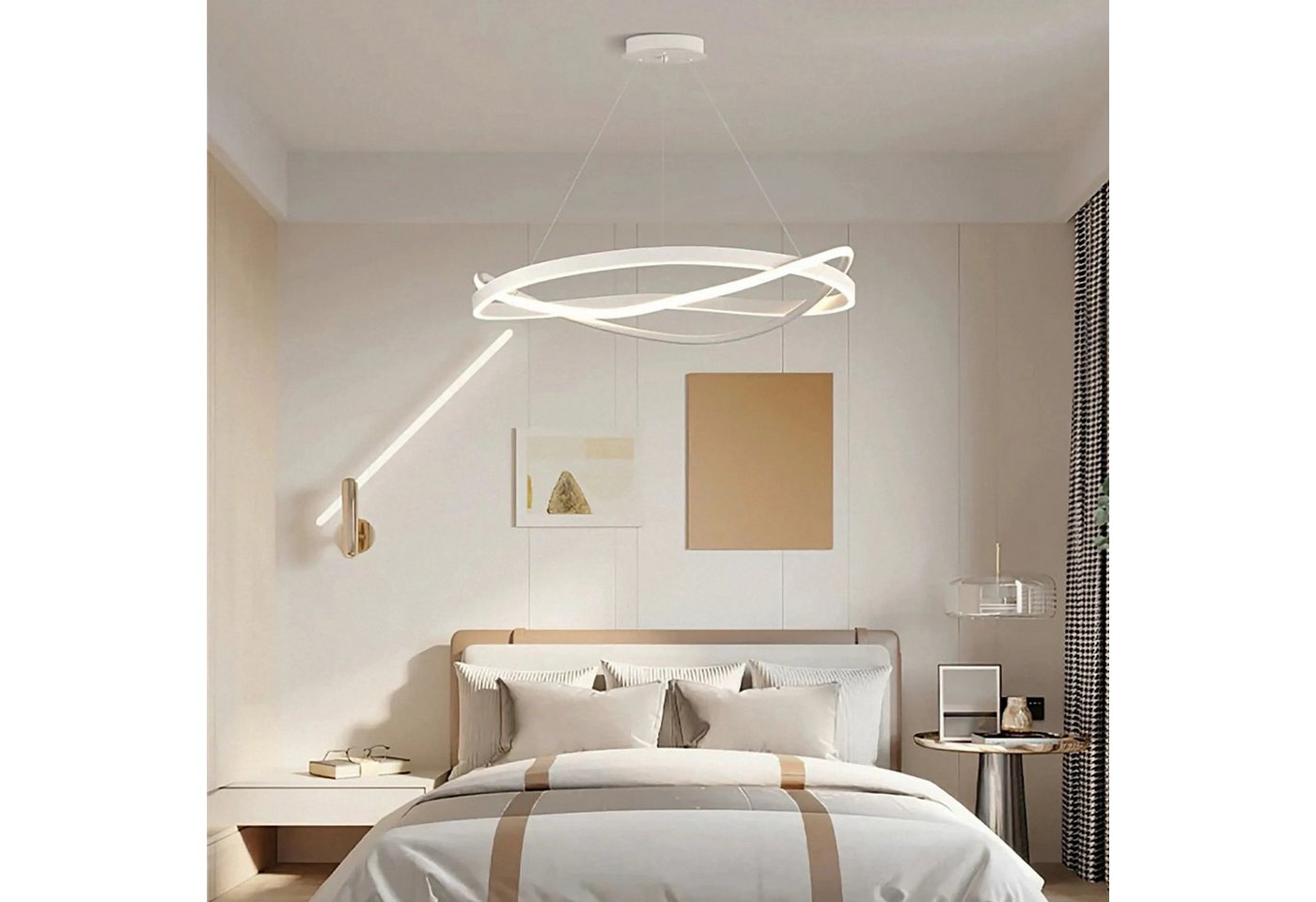 Ailiebe Design LED Pendelleuchte 40cm Dimmbar mit Fernbedienung, Höhenverstellbar 40–120cm, LED fest integriert, Modern Elegante Esstischlampe mit Memory Funkti – Bild 3 von 5