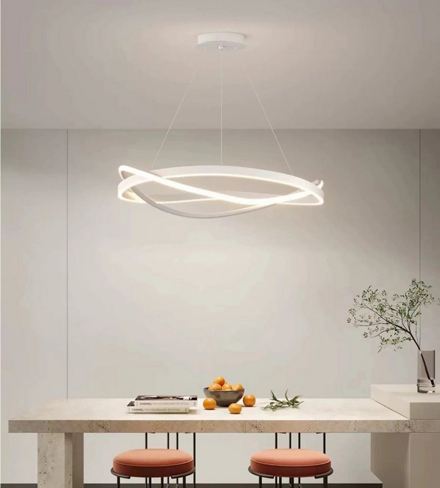 Ailiebe Design LED Pendelleuchte 40cm Dimmbar mit Fernbedienung, Höhenverstellbar 40–120cm, LED fest integriert, Modern Elegante Esstischlampe mit Memory Funkti – Bild 4 von 5