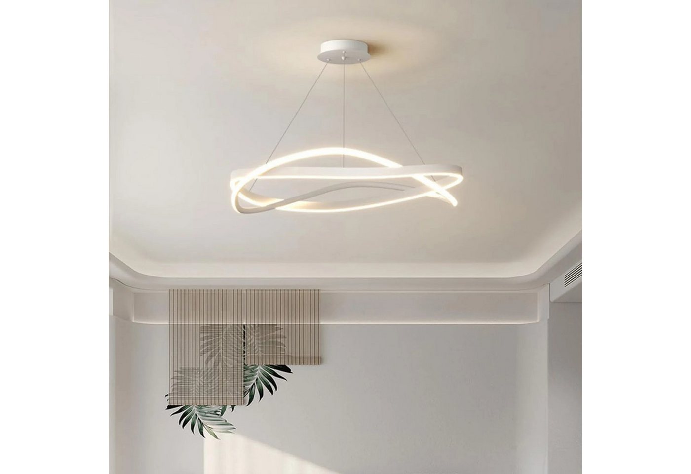 Ailiebe Design LED Pendelleuchte 40cm Dimmbar mit Fernbedienung, Höhenverstellbar 40–120cm, LED fest integriert, Modern Elegante Esstischlampe mit Memory Funkti – Bild 5 von 5