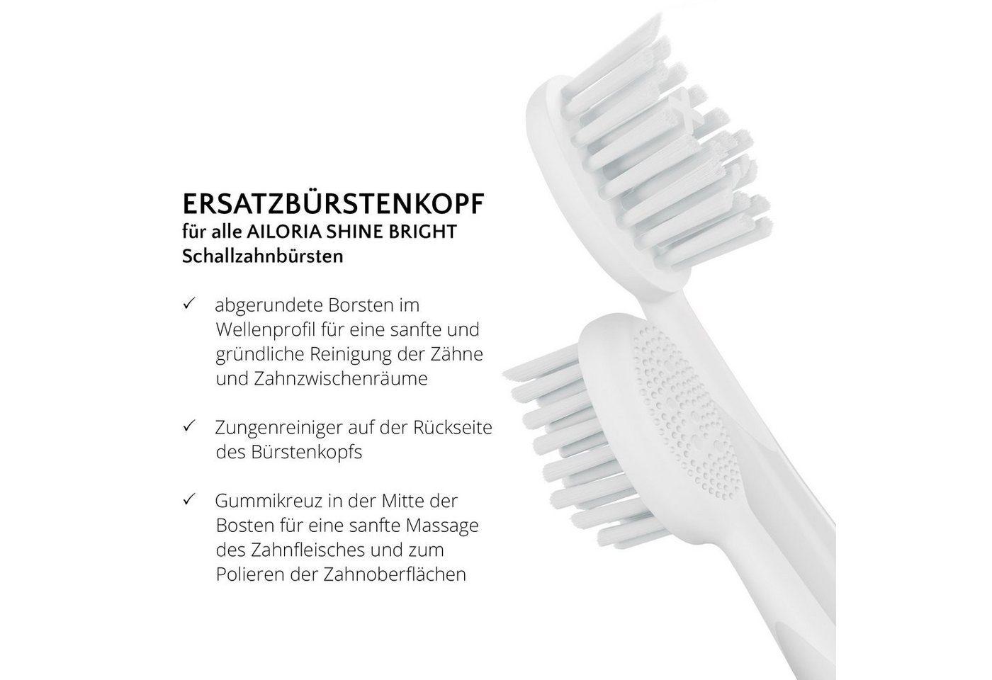 AILORIA Aufsteckbürsten SHINE BRIGHT Extra Clean Ersatzbürstenköpfe 6er, Ersatzbürstenköpfe Extra Clean Set für SHINE BRIGHT – Bild 3 von 3