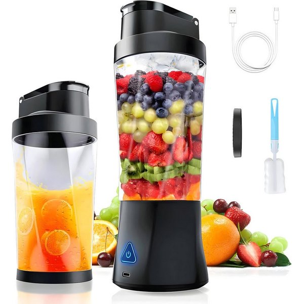 AIMAX Akku-Smoothie-Maker Tragbarer Mixer 700ml Mini Standmixer to Go - 6 Klingen Smoothie Maker, USB Shaker Bottle für Saft, für Küche, Reise, Büro, Fitness, C