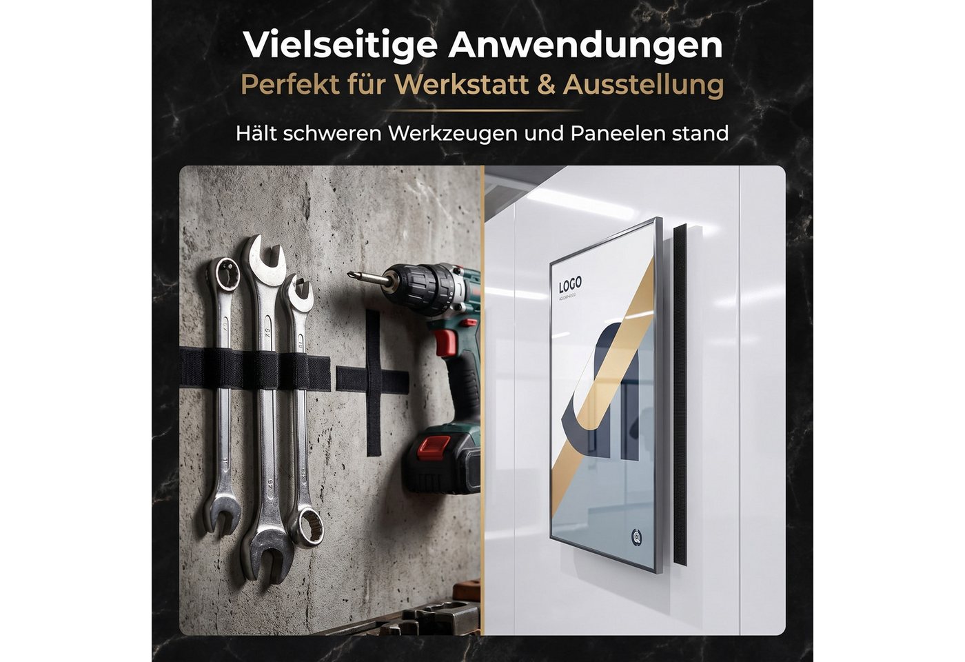 AIMAX Klettband Klettband selbstklebend extra stark 12m x 50mm Haushalt & Büro – Bild 4 von 5