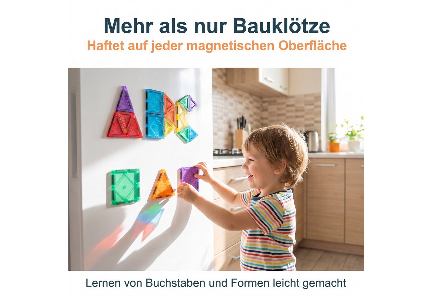 AIMAX Magnetbausteine 58 Teile, STEM Konstruktionsspielzeug Kinder Magnetspielbausteine, (58 St), STEM Montessori Bausteine, Kreatives Denken – Bild 4 von 5