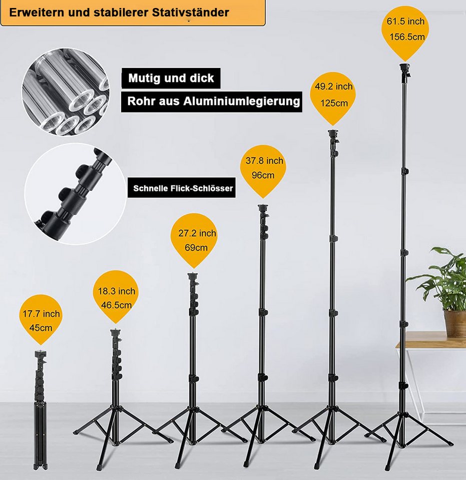 AIMAX Ringlicht 10 Zoll LED Ringlicht mit Stativ, Dimmbar 3 Lichtmodi 11 Helligkeiten, Handy & Tablet-Halter, Bluetooth Fernauslöser, Streaming und Make-up – Bild 5 von 5