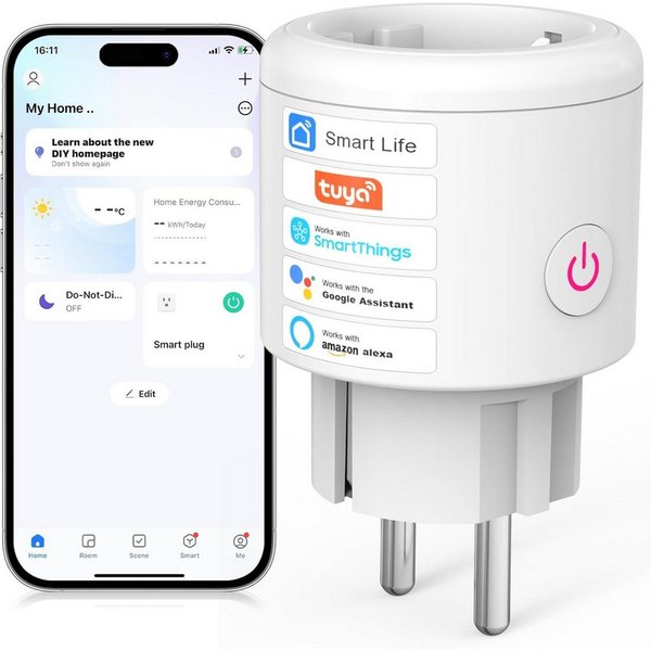 AIMAX WLAN-Steckdose WLAN Steckdose mit Strommessung Smart Plug Alexa 16A