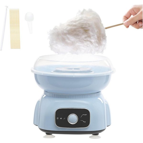 AIMAX Zuckerwattemaschine 500W Cotton Candy Machine Zuckerwattegerät Leckere zuckerwattemaschine, mit Messlöffel 10x Bambus-Stäbchen Kindergeburtstag Party Süßi