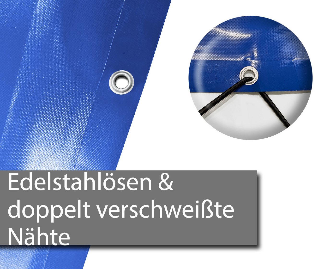 AirDeluxe Pool-Abdeckplane Aufblasbare achtform Poolabdeckung Poolplane, aus LKW Plane 680 g/m² (1360g/m) – Bild 5 von 5