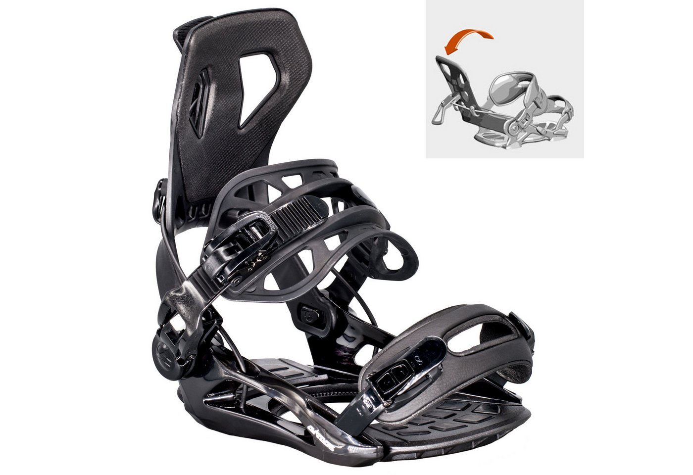 Airtracks Snowboard Set Stronger Zero Flat Rocker Wide »Mod. 26/27 (Snowboardset Stronger Rocker+Bindung Master+Boots+Bag, 4 St., 4er Pack), Board + Bindung Mas – Bild 2 von 5