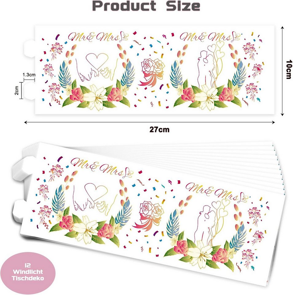 aitsite Windlicht 12er Set Papier Laternen Tischdeko Hochzeit Eukalyptus Event Deko (Dekorationsset Papierlaternen für Hochzeit und Feier, 12 Stück Papierlatern – Bild 3 von 5