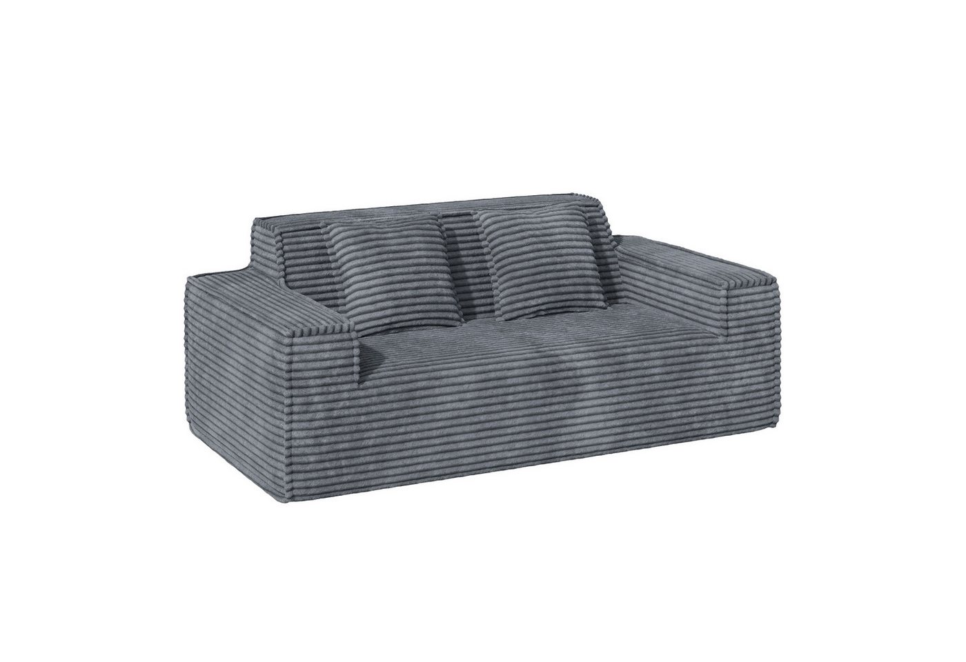 Aivermeil Sofa 2-3-Sitzer Kord-Sofa, montagefrei, 1 Teile, All-in-One Cloud-Sofa mit 2 Kissen für Wohn- & Schlafzimmer – Bild 3 von 5