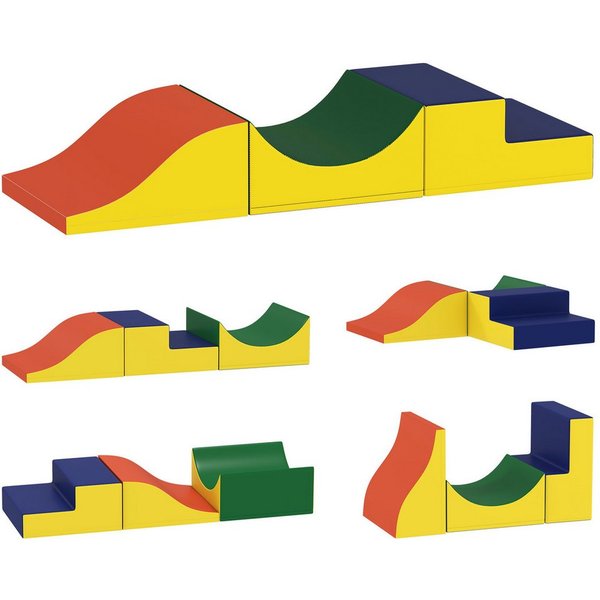 AIYAPLAY Bausteine Kinder Klettern Softbausteine gelb Spielbausteine, (Großbausteine, 3 St., Baby Riesenbausteine), Bauklötze Kunstleder Mehrfarbig