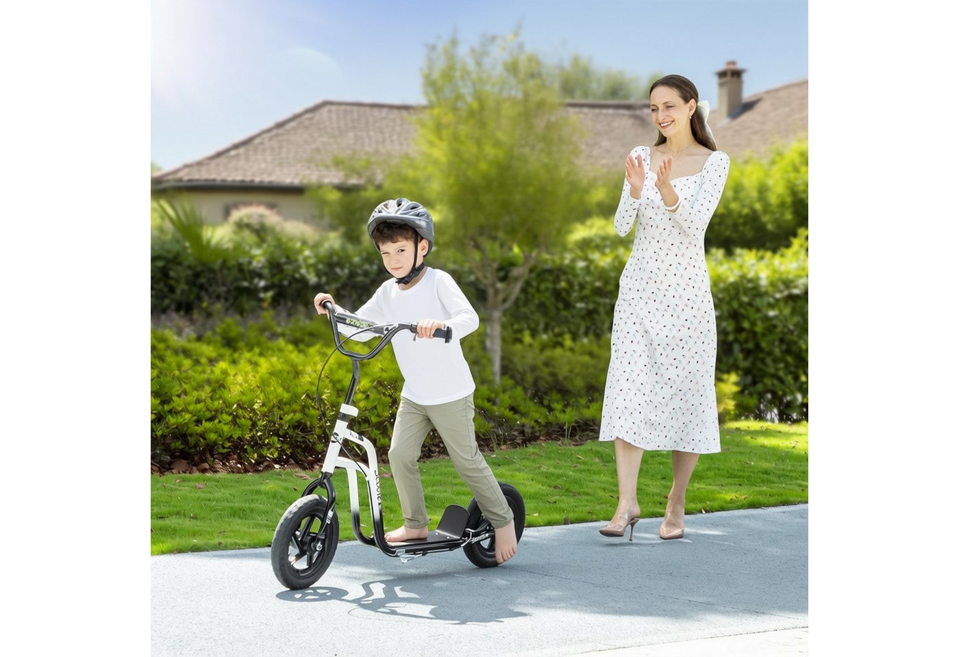 AIYAPLAY Cityroller Kinderroller Scooter mit verstellbarem Lenker und großen Rädern, (Kinderroller, 1 tlg., Tretroller), für Kinder im Alter von 5-12 Jahren, We – Bild 2 von 5