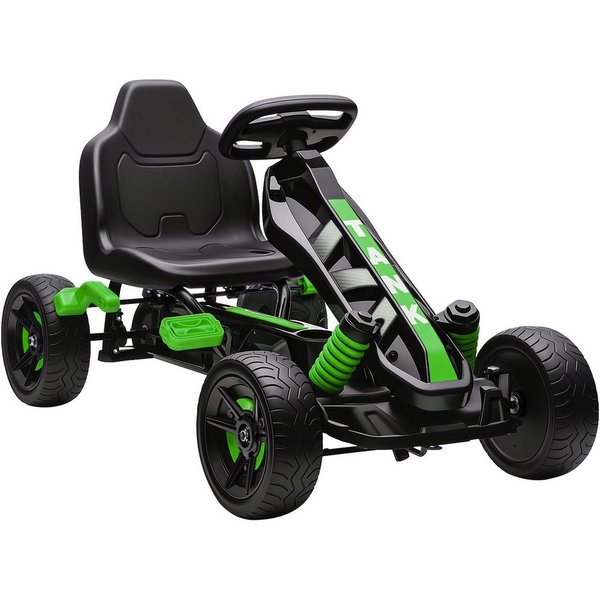 AIYAPLAY Go-Kart Tretauto mit Handbremse Automatisches Kupplungssystem, für Kinder 3-6 Jahren Grün