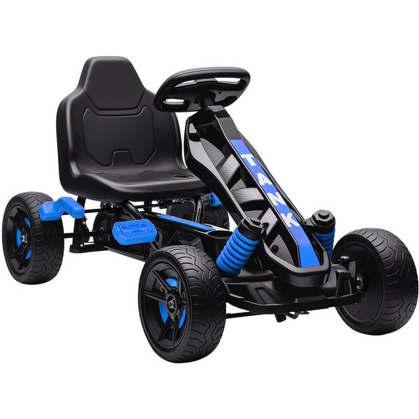 AIYAPLAY Go-Kart Tretauto mit Handbremse, Vor- und Rückwärtsgang, Tretfahrzeug, für Kinder 3-6 Jahren Blau