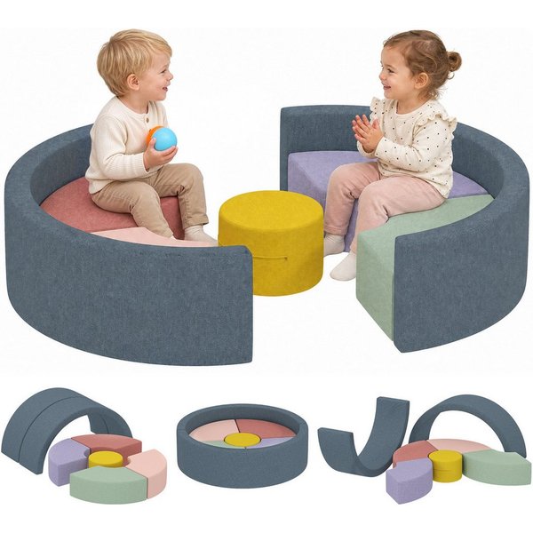AIYAPLAY Kinder Softbausteine Riesenbausteine mit Cord-Optik Bauklötze Spielbausteine, (Kletter- und Spielset, 7 St., Schaumstoffbausteine), Klettern Großbauste
