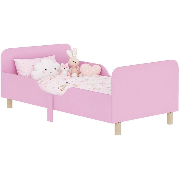 AIYAPLAY Kinderbett Kinderbett mit Rausfallschutz, Jugendbett mit Lattenrost (140 x 70 cm Jugendbett, 1-tlg., Einzelbett aus Holz), Holzbett für Mädchen und Jun