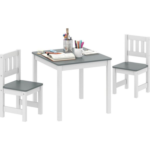 AIYAPLAY Kindersitzgruppe Kinderzimmer Tisch & Stühle Set Maltisch & Basteltisch für Kinder, (Sitzgruppe für Kinder, 3-tlg., Kindertisch mit 2 Stühlen), für Kin