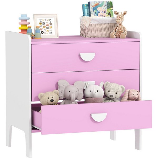 AIYAPLAY Kommode Kinderkommode 3 Schubladen, Schubladenschrank, Spielzeug-Organizer (Spielzeugschrank für Kinder, 1 St., Aufbewahrungsschrank), für Kinderzimmer