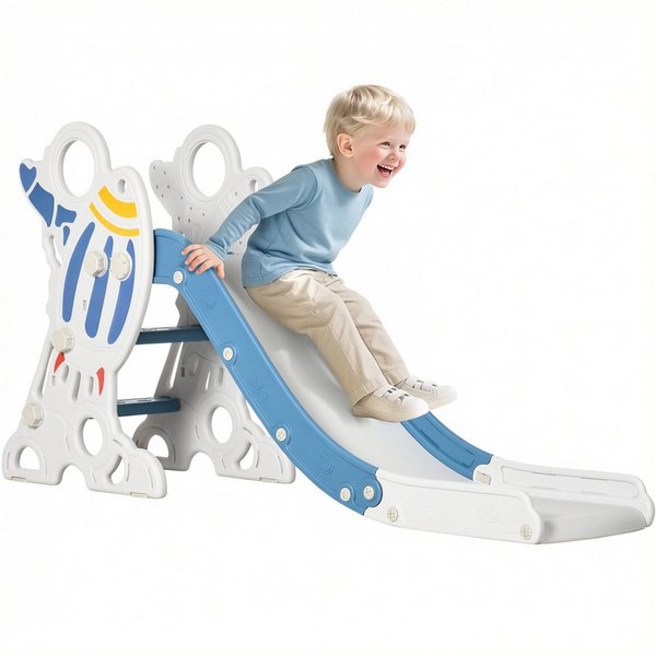 AIYAPLAY Rutscher Kinder Rutsche mit Raketen-Design, Leiter, Rutsche, (Gartenrutsche mit Raketen-Design, 1-tlg., Kinder Rutsche), mit Leiter, Rutsche, Griffen, 