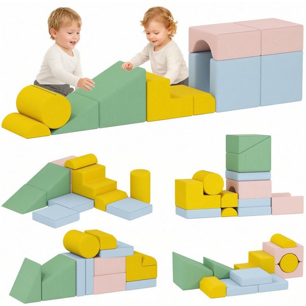 AIYAPLAY Softbausteine Kinder Bausteinset mit Cord-Optik Schaumstoff Spielbausteine, (Kletter- und Spielset, 12 St., Schaumstoffbausteine), Klettern Großbaustei