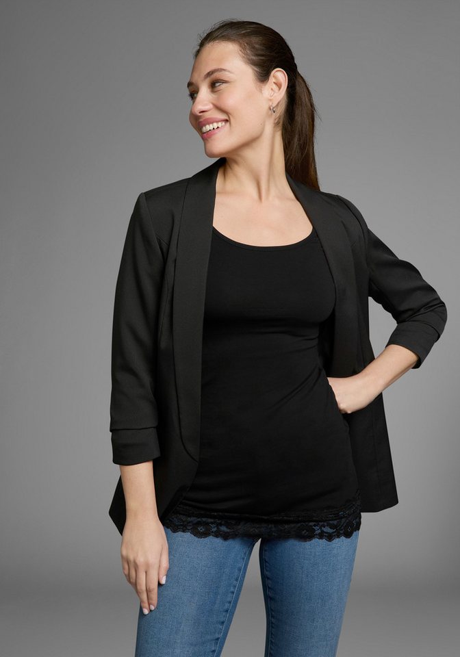 AJC Longshirt Langarm, figurbetonter Schnitt, unifarben, Rundhalsausschnitt – Bild 3 von 5