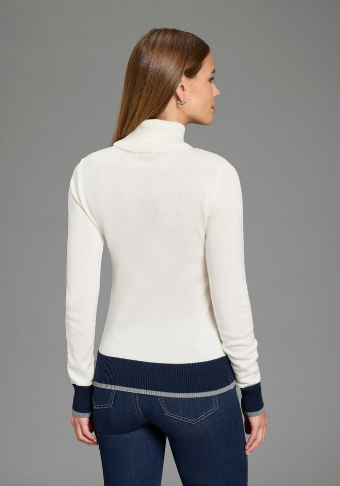 AJC Rollkragenpullover in enger Form mit Farbkontrasten – Bild 2 von 5