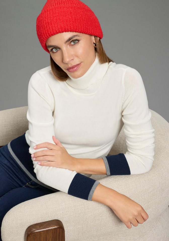 AJC Rollkragenpullover in enger Form mit Farbkontrasten – Bild 3 von 5