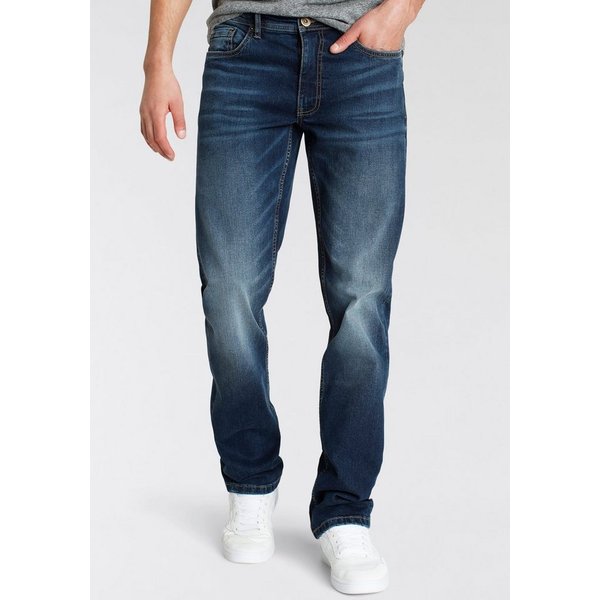 AJC Straight-Jeans gerade geschnitten, Used-Look-Waschung, niedrige Leibhöhe