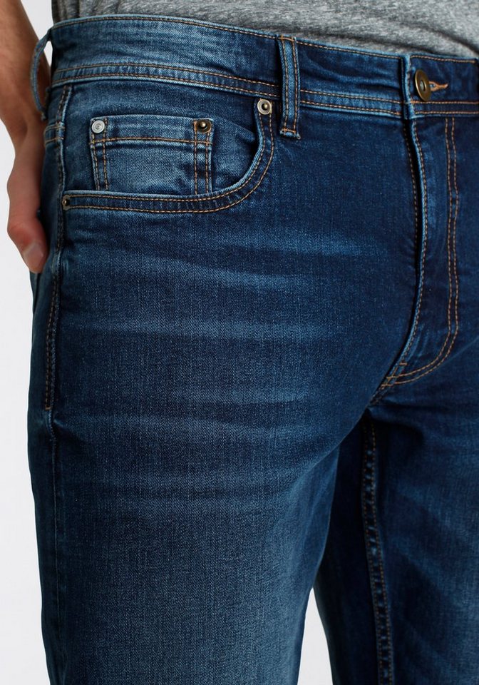 AJC Straight-Jeans gerade geschnitten, Used-Look-Waschung, niedrige Leibhöhe – Bild 3 von 5