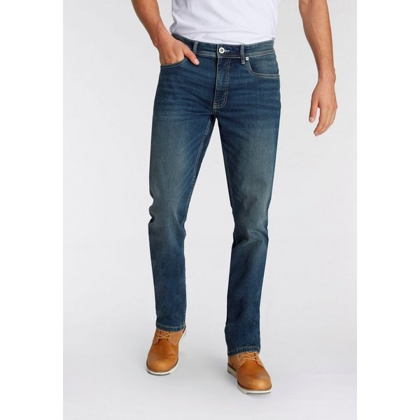 AJC Straight-Jeans gerade geschnitten, Used-Look-Waschung, niedrige Leibhöhe