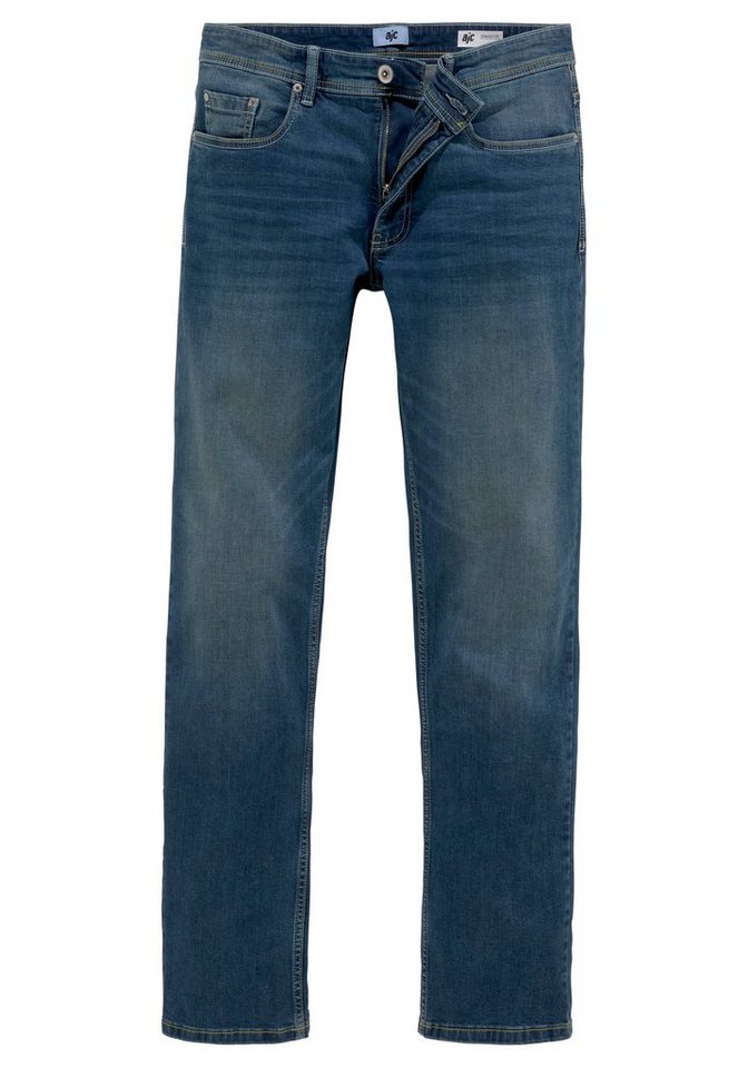 AJC Straight-Jeans gerade geschnitten, Used-Look-Waschung, niedrige Leibhöhe – Bild 5 von 5