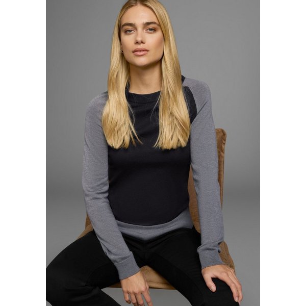 AJC Strickpullover mit konstrastfarbenen Ärmeln und Bündchen