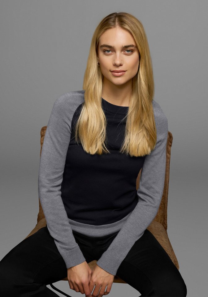AJC Strickpullover mit konstrastfarbenen Ärmeln und Bündchen – Bild 2 von 5